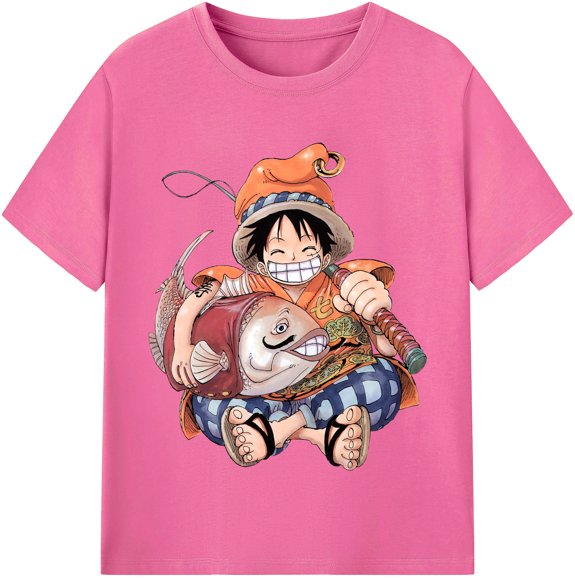 ワンピース モンキー・D・ルフィ ONE PIECE Monkey D. Luffy レディースカジュアルプリントTシャツ（綿100％）